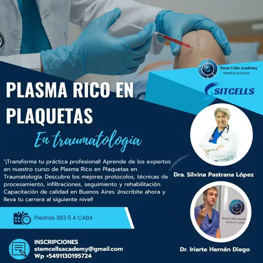 Curso Intensivo Presencial: Usos de Plasma Rico en Plaquetas en Traumatología